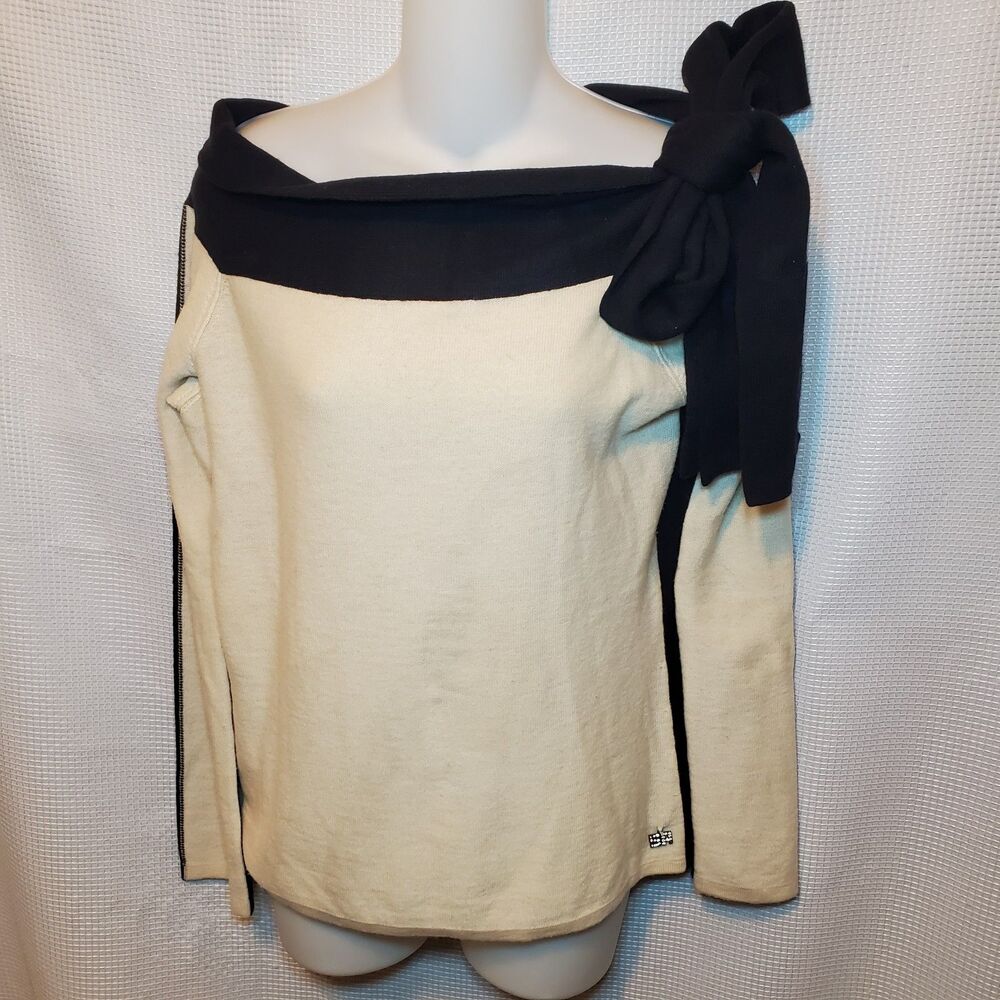 Sonia Rykiel Modern Vtg Knit Boat Neck Sweater Wool Cashmere Sz 10 Italy